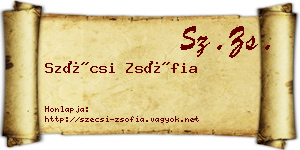 Szécsi Zsófia névjegykártya