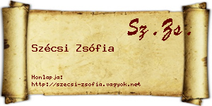 Szécsi Zsófia névjegykártya